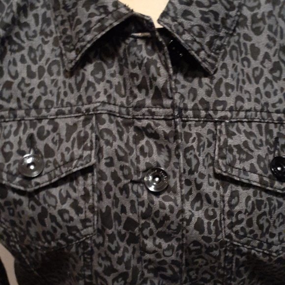 Baccini Grey Animal Zebra Print Jacket - Size Medium - Picture 2 of 4